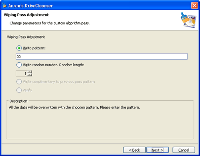 Defining patterns for writing to disk during each pass